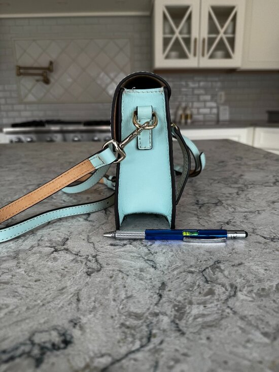 Dooney and Bourke Blue and Faux Wicker Purse and Wallet - Picture 3 of 10